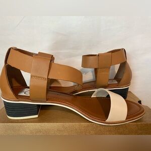 Dolce Vita X DV KARYN open toe stacked heel leather sandal buckle NWT